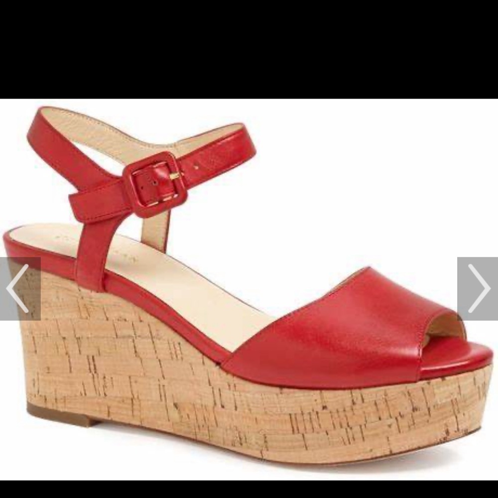 Cole Haan red wedges size 7